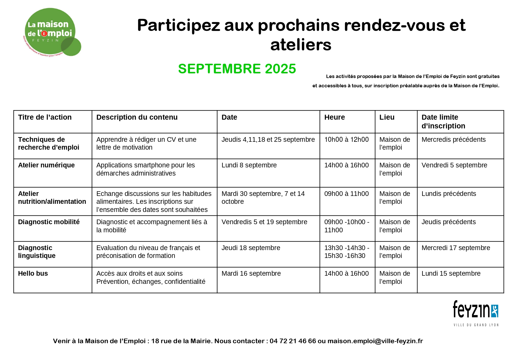 planning MDE juin